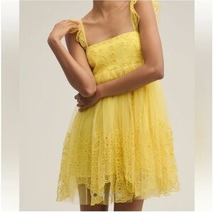 NWT Letmebee yellow tulle mini dress